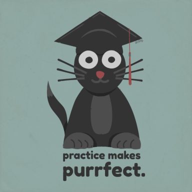 practice makes purrfect. drolig
